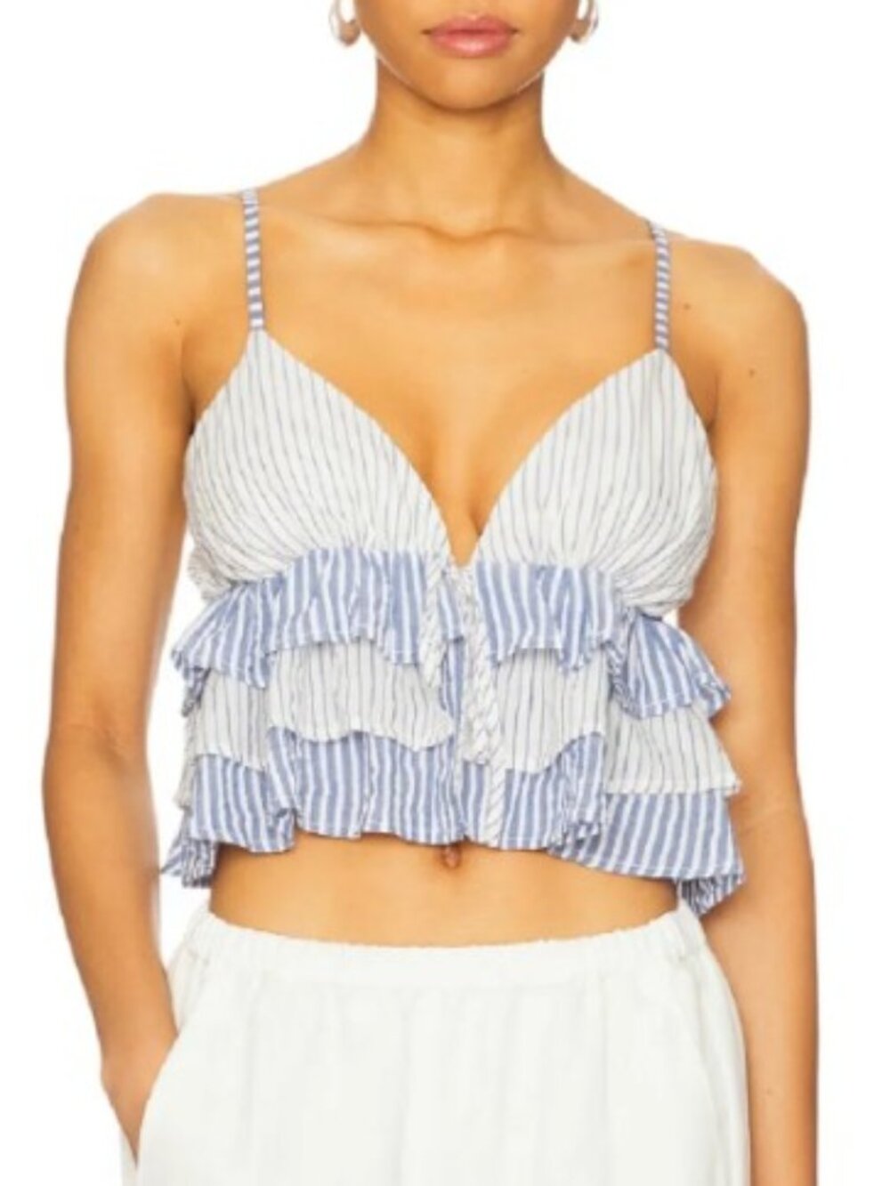 Majorelle Aruba Seersucker Ruffle Top